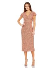 Macy's rose gold sequin top dress