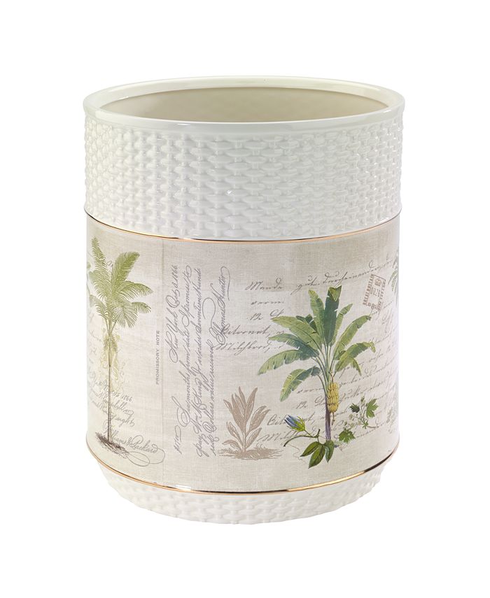 Avanti Colony Palm Tree Textured Ceramic Wastebasket Macy's