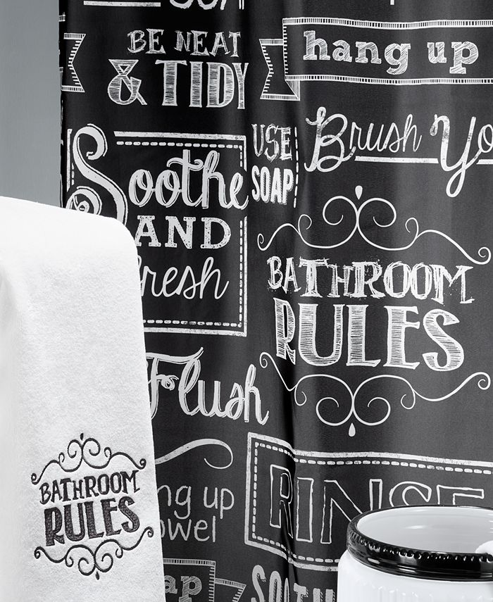 Avanti Chalk It Up Vintage Inspired Printed Shower Curtain, 72" x 72