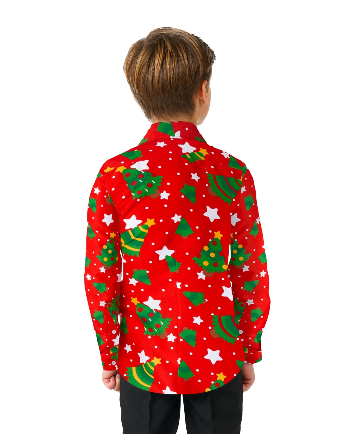 Suitmeister Little Boys Christmas Trees Stars Long Sleeves Shirt