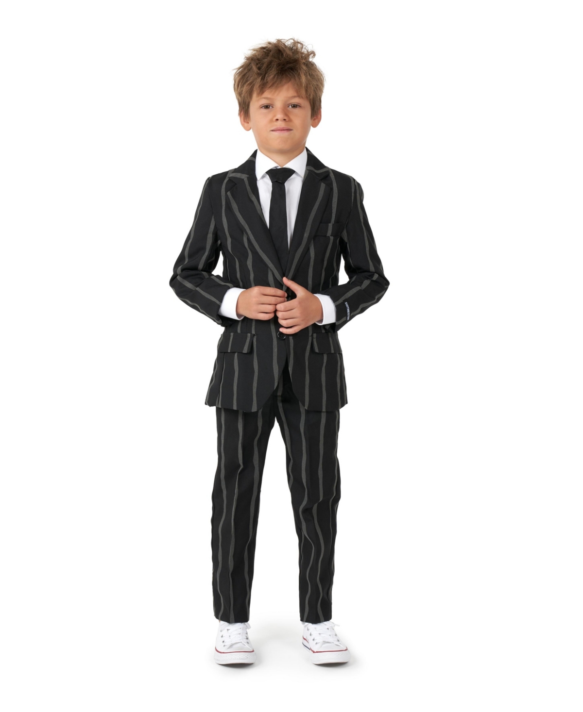 Suitmeister Little Boys Oversized Pinstripe Button Closure Suit Set In Black