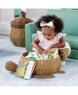 Kaplan Early Learning Turtle Washable Wicker Floor Basket