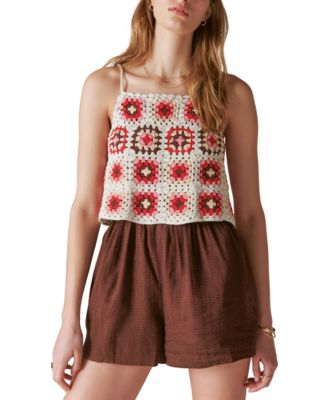 Lucky Brand - Women's Crochet-Bodice Romper