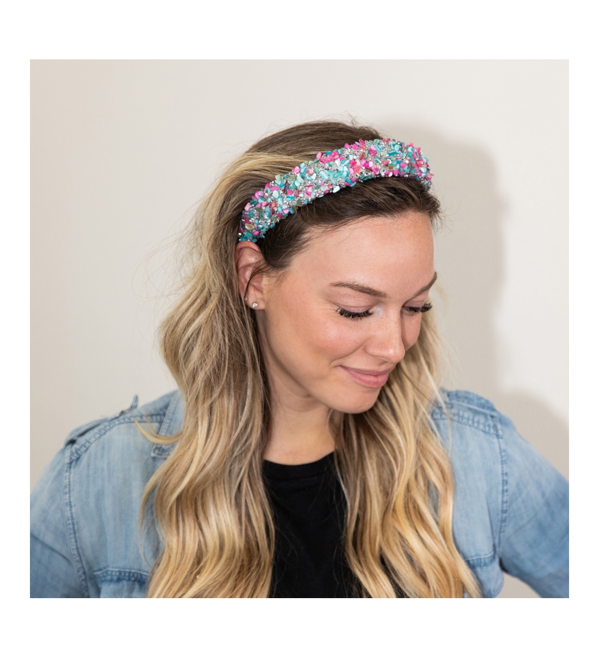 Headbands of Hope Women's All That Glitters Headband - Bubblegum - Pink + blue