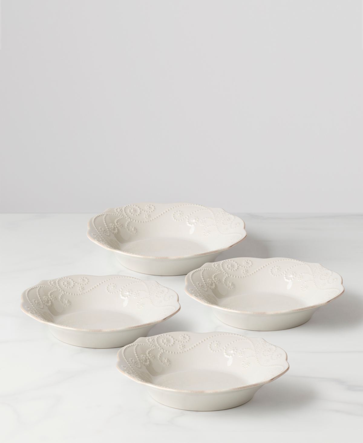 Lenox Set Of 4 French Perle Pasta Bowls In Blue