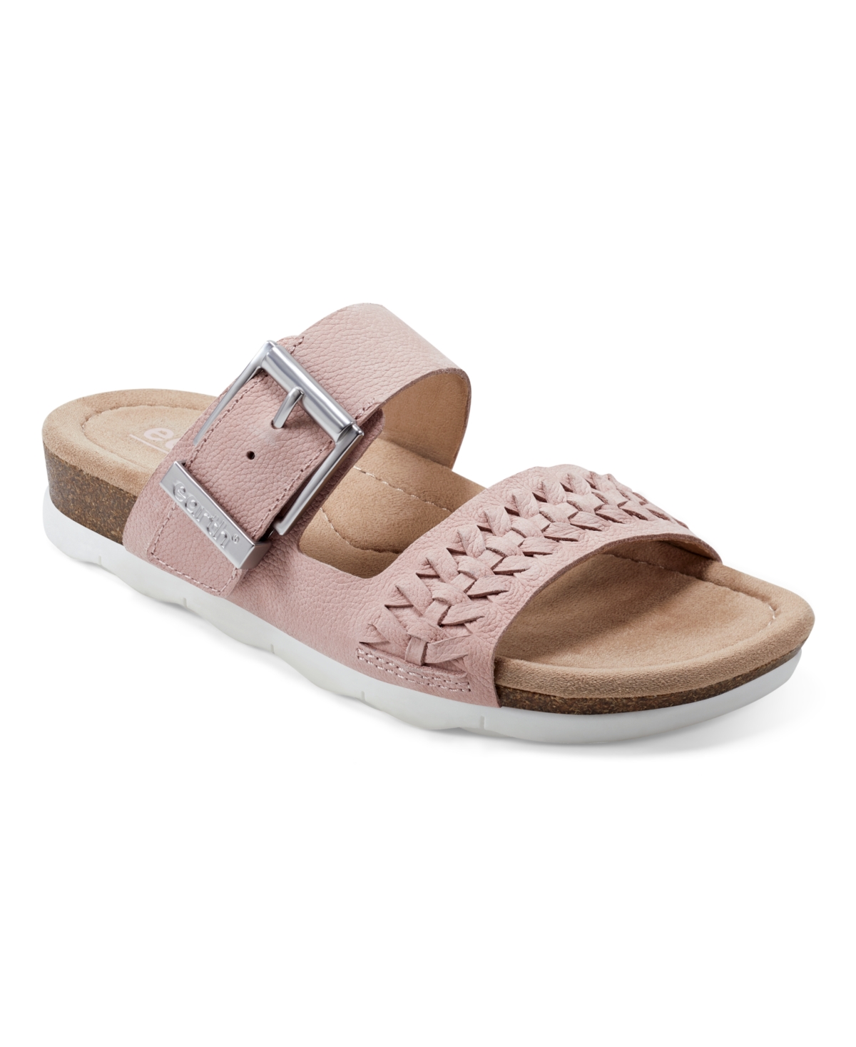 Earth Women's Emani Round Toe Casual Flat Slip-on Sandals In Light Pink Nubuck