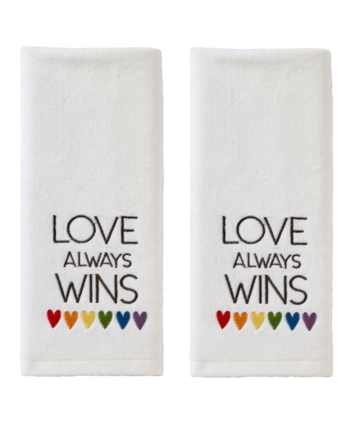 Skl Home Pride Cotton 2 Piece Hand Towel Set, 25" X 16" In Love Always Wins