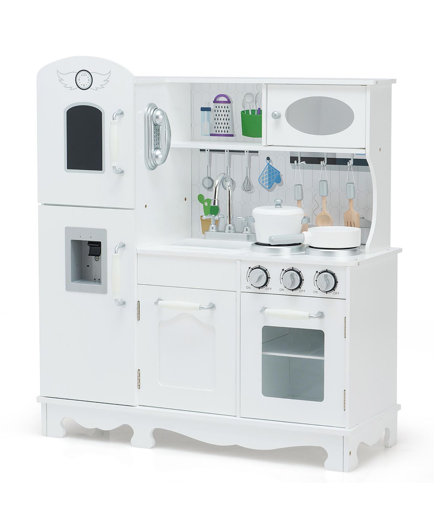 Детские игрушки Costway Play Kitchen with Water Dispenser, 6-Piece Set, Ages 3+ — фото 3