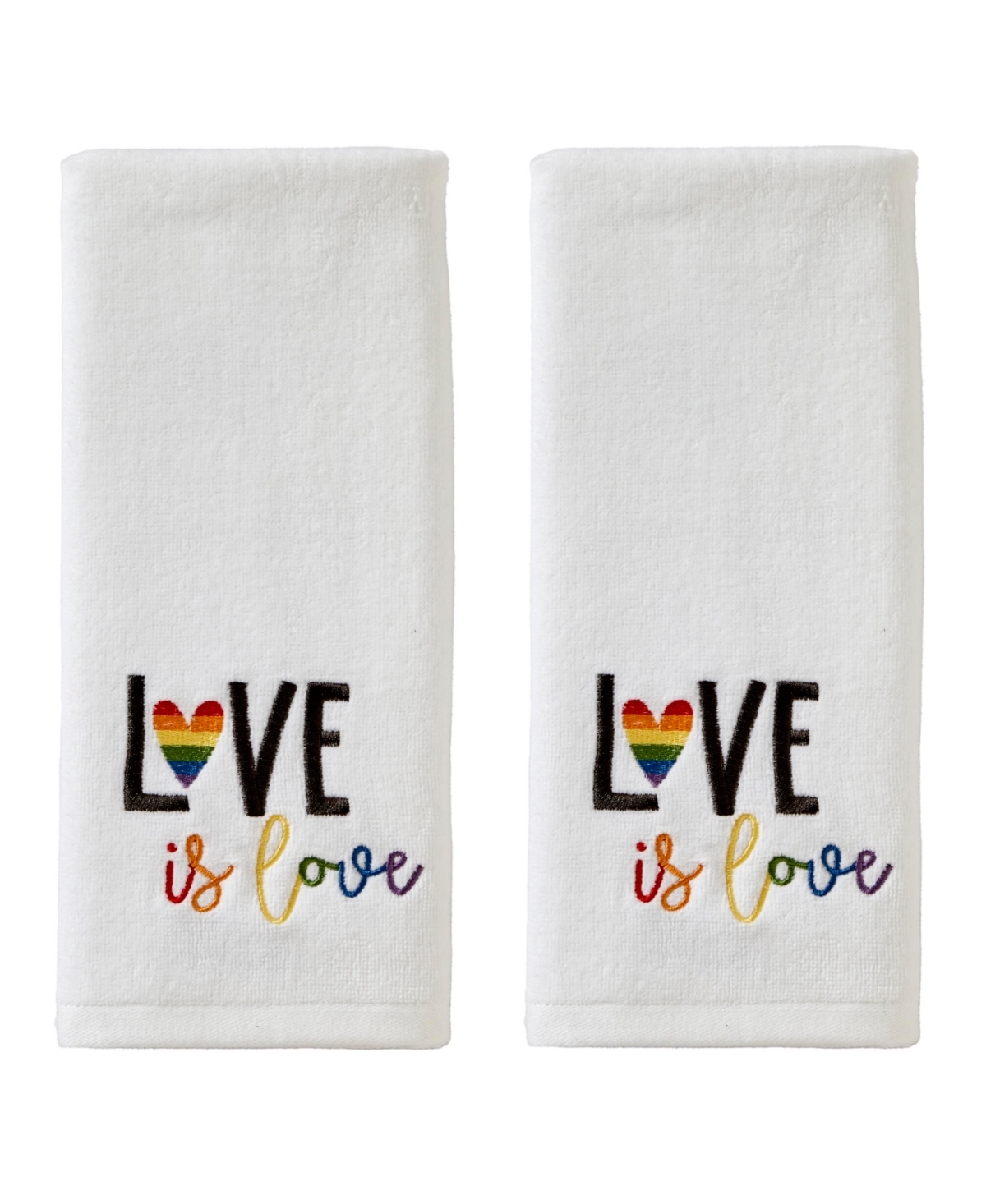Skl Home Pride Cotton 2 Piece Hand Towel Set, 25" X 16" In Love Is Love