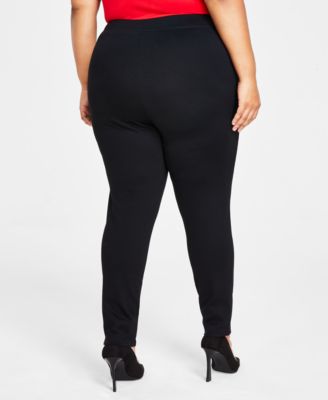 Plus Size Skinny Pull-On Ponte Pants, Created for Macy's