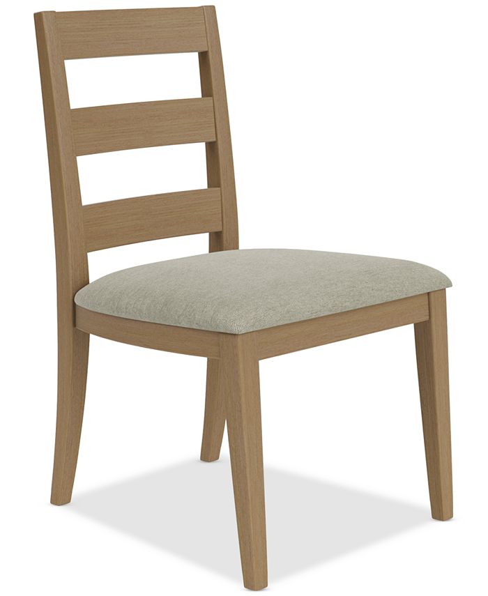 Furniture Davie 54" Round Dining 5pc Set (Table + 4 Side Chair Upholstered Seat Ladder Back