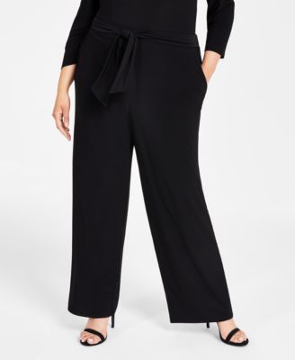 Anne Klein - Plus Size Pull-On Wide-Leg Pants