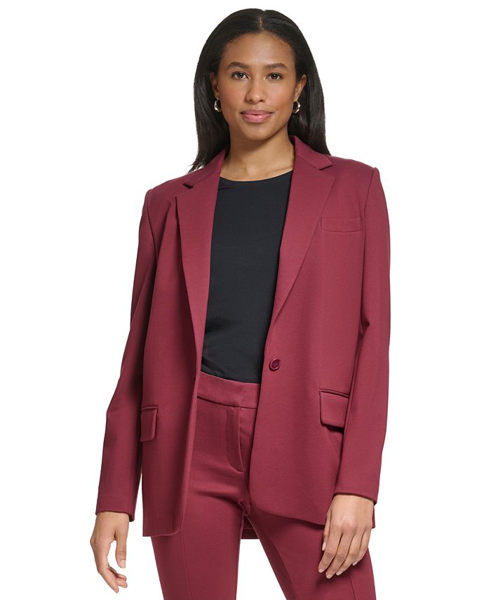 DKNY Women's Notched-Collar One-Button Jacket - Macy's