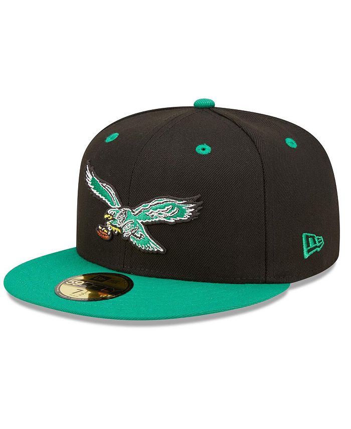 New Era Cappello Uomo 59FIFTY - Philadelphia Eagles 2025 Sideline Throwback, Verde Kelly, Aderente, Con Toppa In Silicone