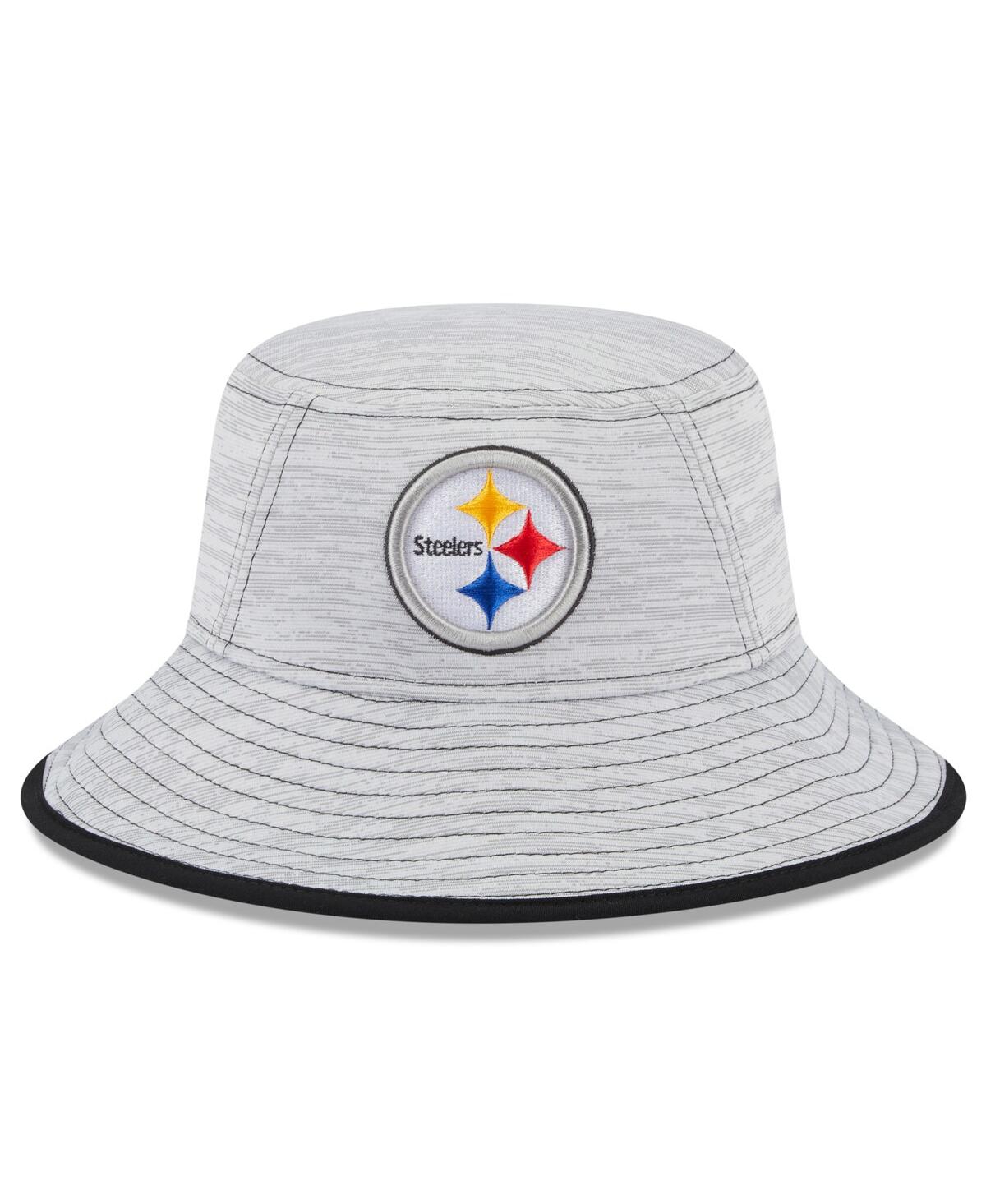 Shop New Era Men's  Gray Pittsburgh Steelers Game Bucket Hat