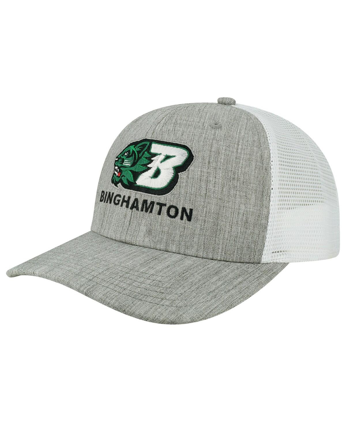 Shop Legacy Athletic Men's  Heather Gray, White Binghamton Bearcats The Champ Trucker Snapback Hat In Heather Gray,white