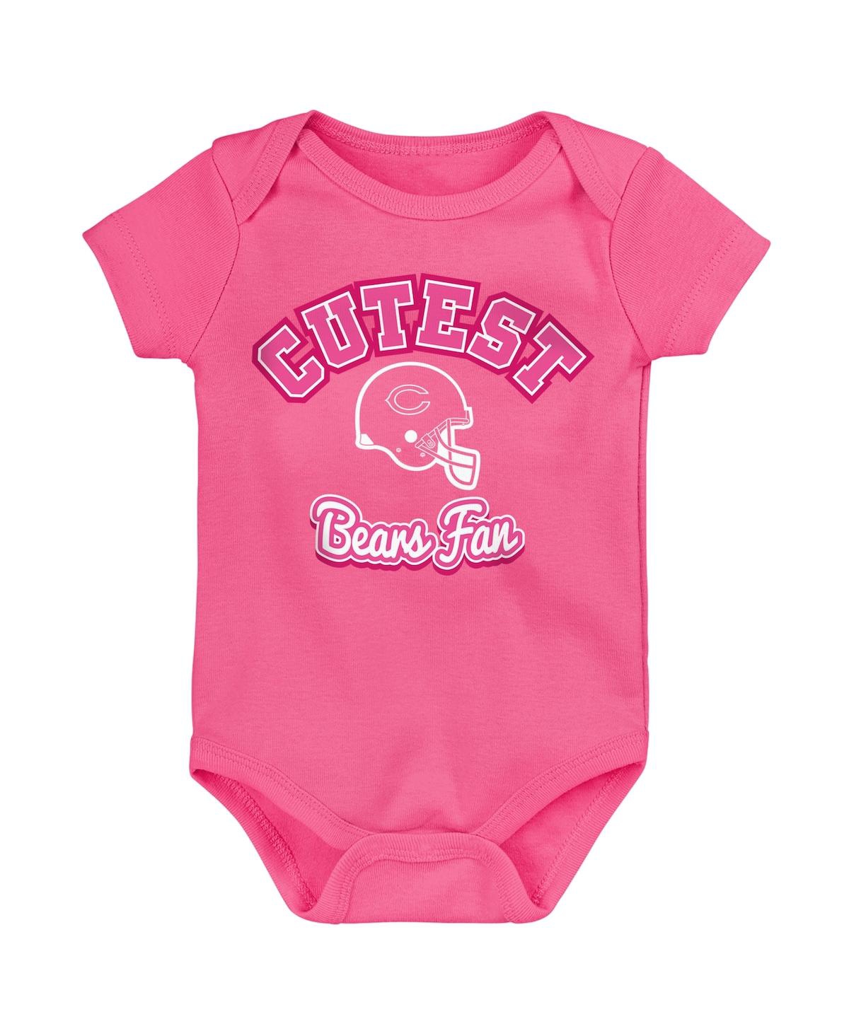 Outerstuff Babies' Girls Newborn And Infant Pink Chicago Bears Cutest Fan Bodysuit