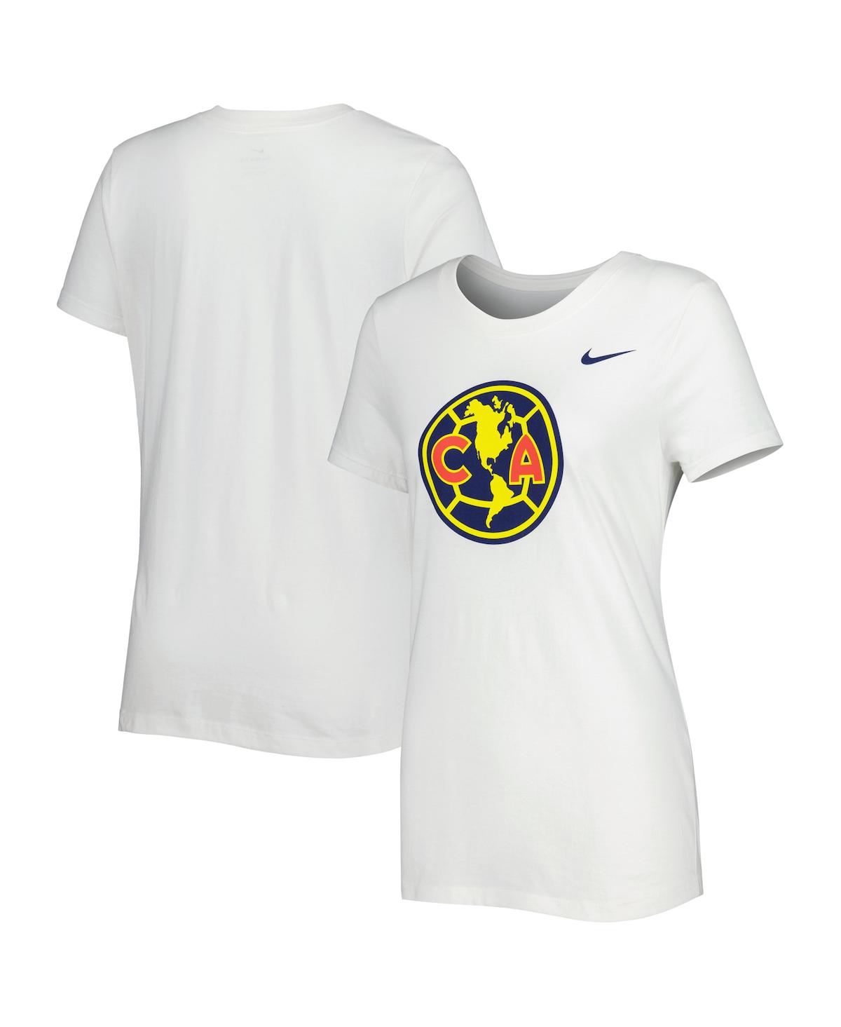 Shop Nike Women's  White Club America Club Crest T-shirt