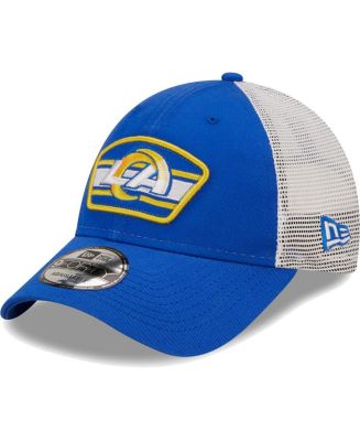 New Era Men's Royal, White Los Angeles Rams Logo Patch Trucker 9FORTY ...