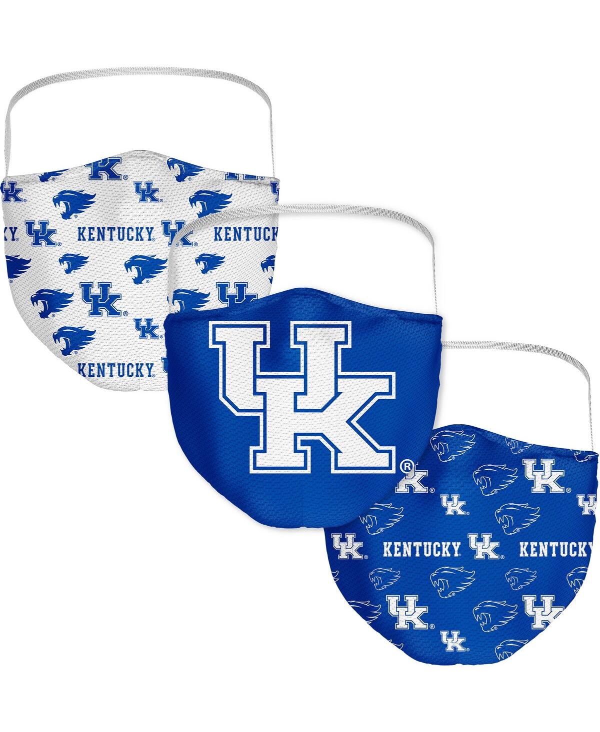 Fanatics Men's And Women's  Kentucky Wildcats All Over Logo Face Covering 3-pack In Multi