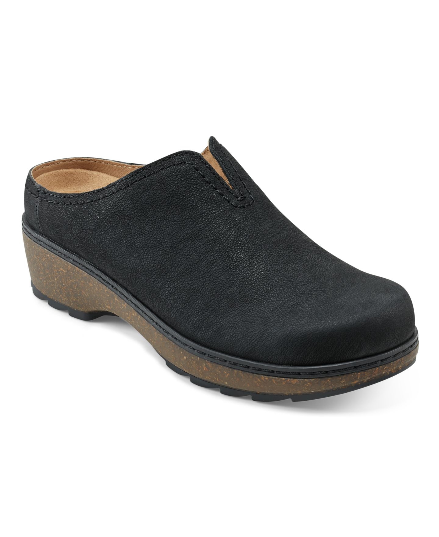 Женские сабо Earth Kolia Slip-On Heeled, цвет: Чёрный кожаный — фото 1