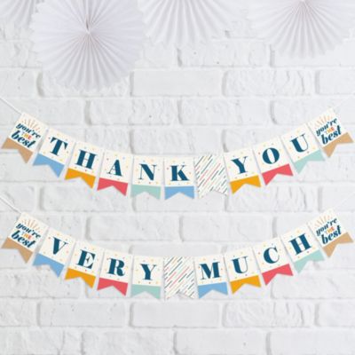 Big Dot of Happiness Thank You So Very Much - Gratitude Mini Pennant ...