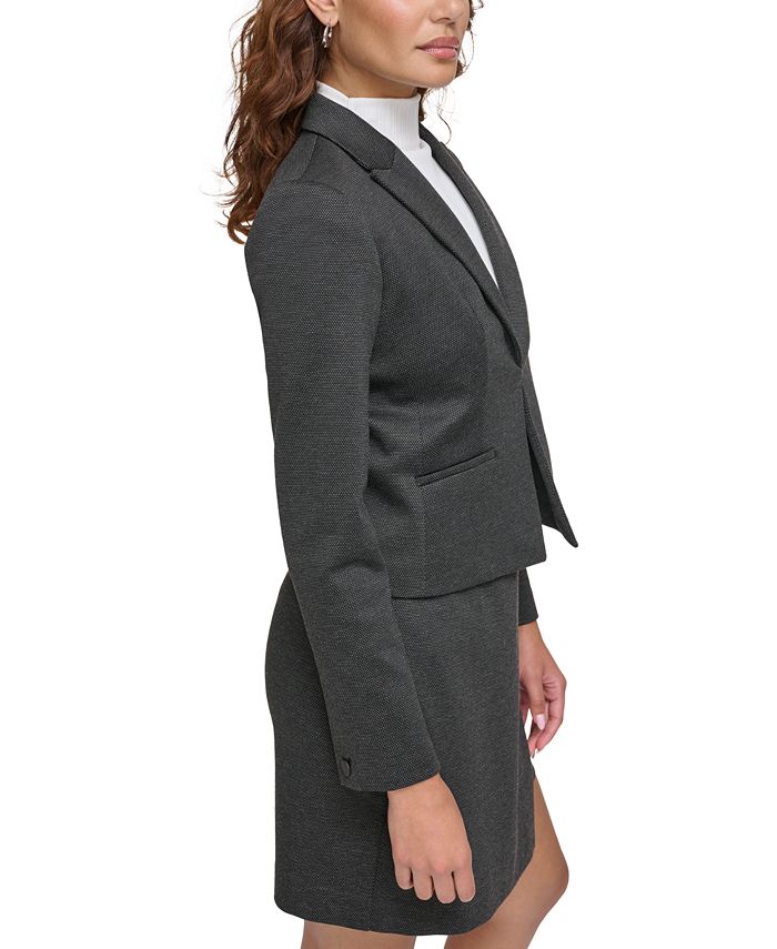 Calvin Klein Women's 3/4 Sleeve Open Front Blazer Pink Size 6Petite