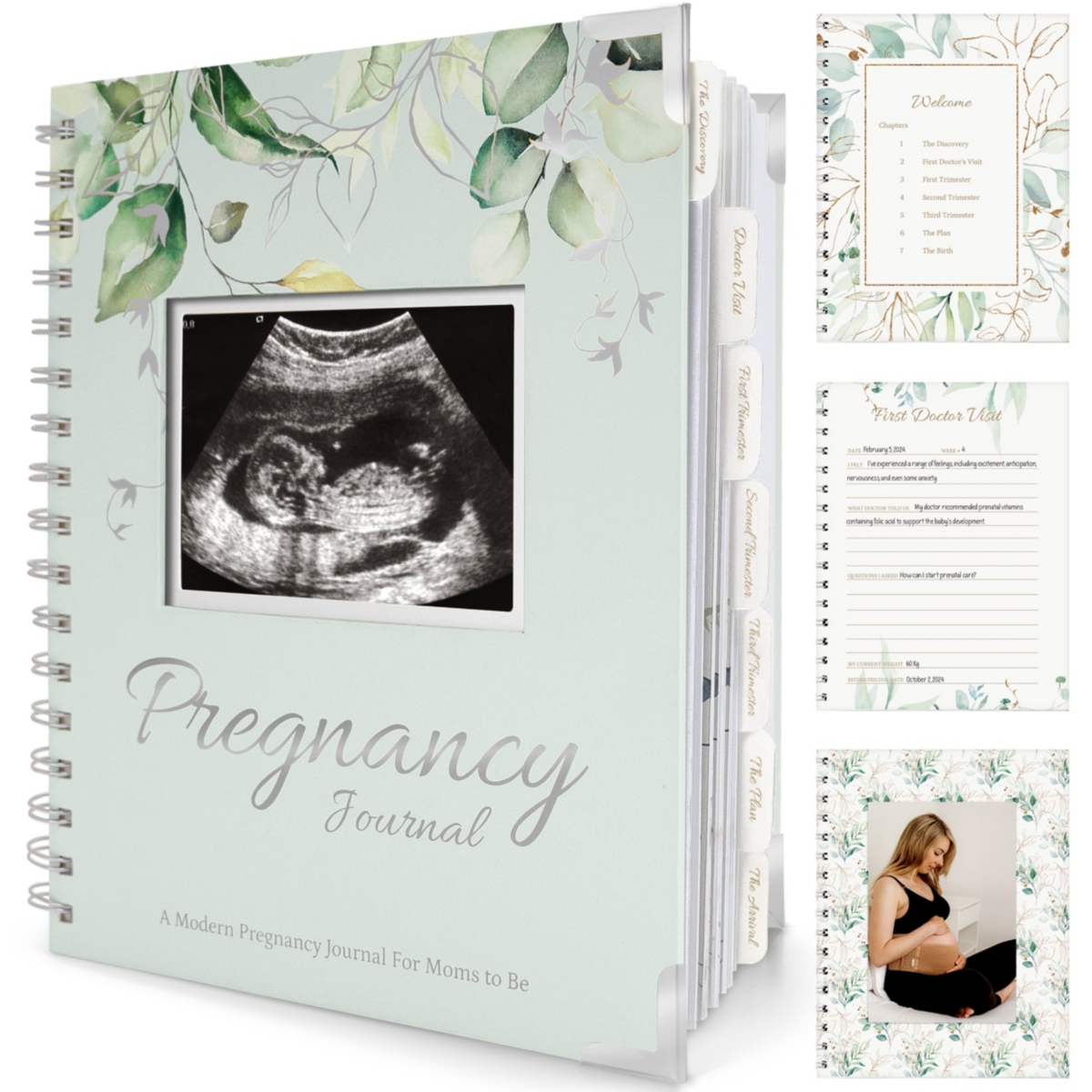 KeaBabies Pregnancy Journal Memory Book: Inspire, 90 Pages Hardcover Pregnancy Book, Pregnancy Journals for First Time Moms