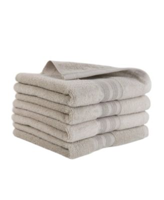 American Heritage by 1888 Mills - 100% Organic Cotton 8-Piece Washcloth Set-Made with US and Imported Cotton, Stone, Size: 13, Gray