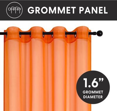 Montauk Accents 2 Piece Grommet Top Summery Sheer Voile Window Curtain Panels For Extra Long & Taller Windows