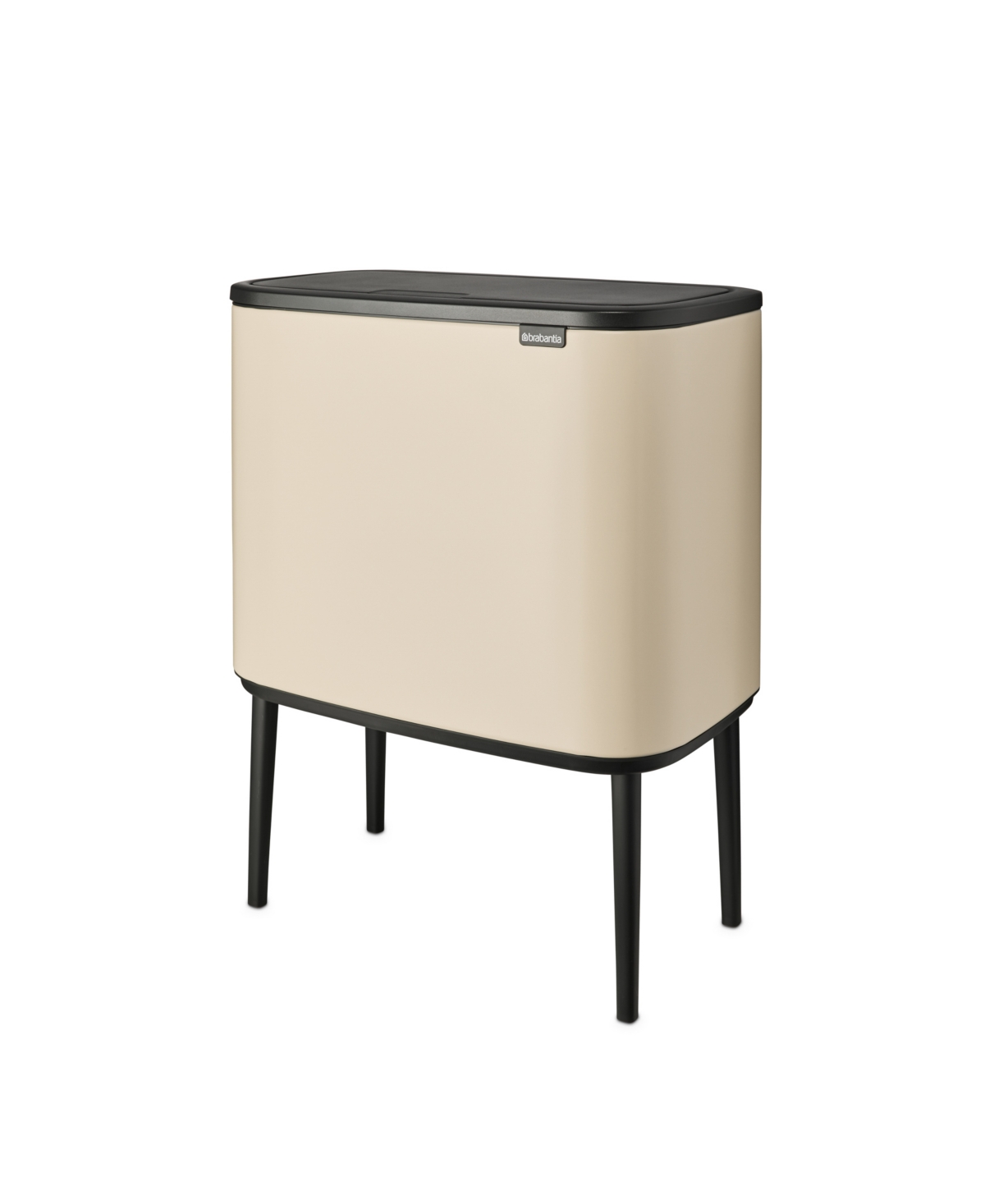 Brabantia Bo Touch Top Dual Compartment Trash Can, 3 Plus 6 Gallon, 11 Plus 23 Liter In Soft Beige