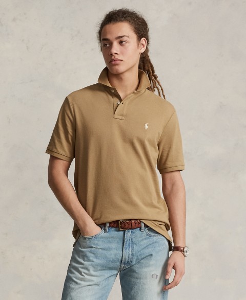 Мужские рубашки Polo Ralph Lauren Men's Cotton Custom Slim Fit Mesh Polo Shirt