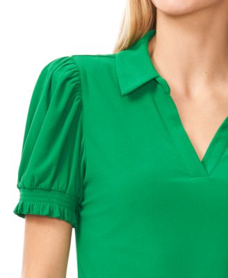 (取寄) シーシー レディース ショート スリーブ スプリットネック カラード トップ CeCe women Short Sleeve Split-Neck Collared Top Lush Green 81YqcA8JEEL._AC_SX522_.jpg