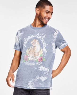 GUESS - Men's Alameda Burnout Tiger Graphic T-Shirt