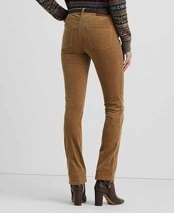 Lauren Ralph Lauren Stretch Corduroy Mid-Rise Straight Pants - Macy's