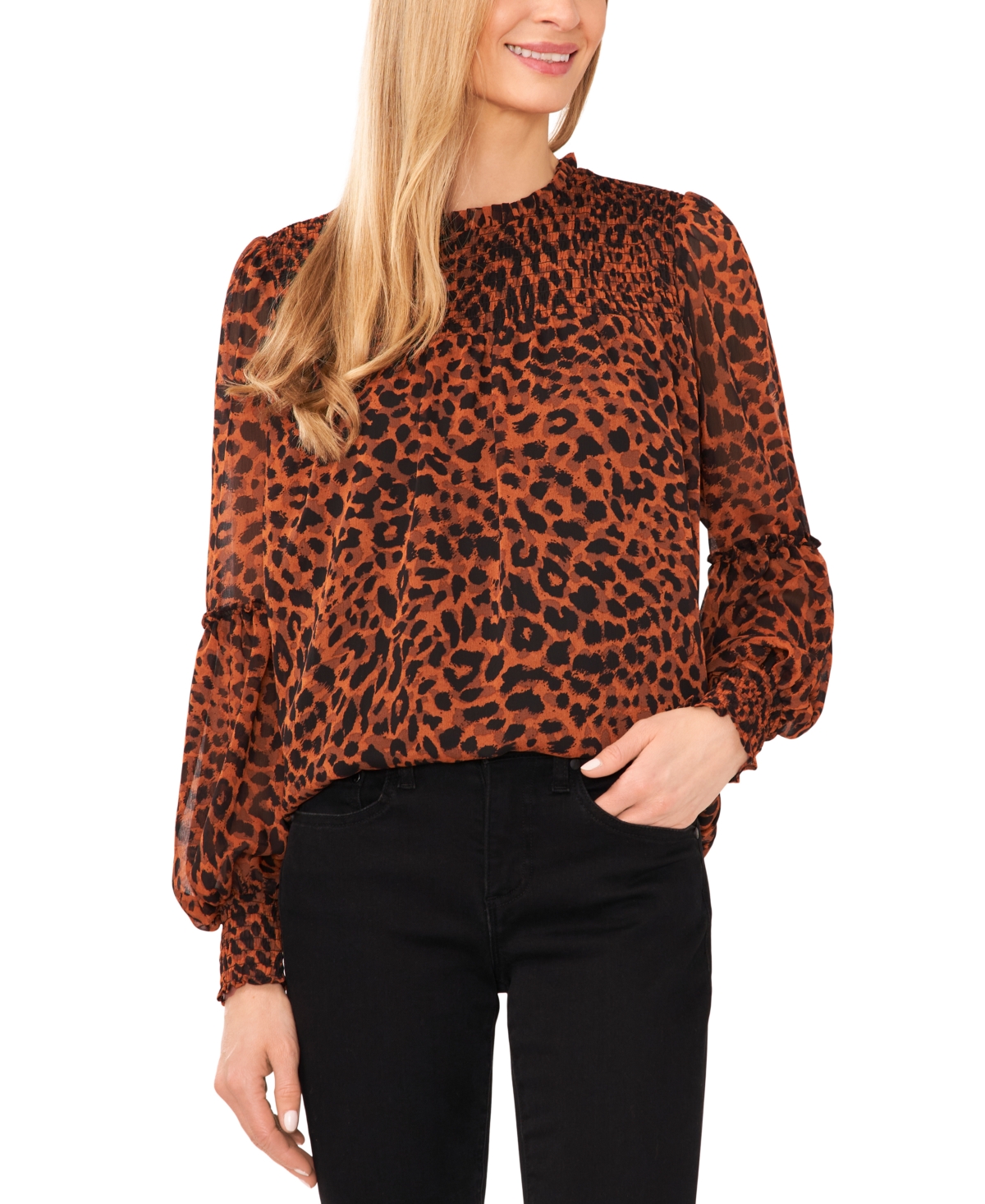 Cece leopard print off the shoulder ruffle best sale blouse