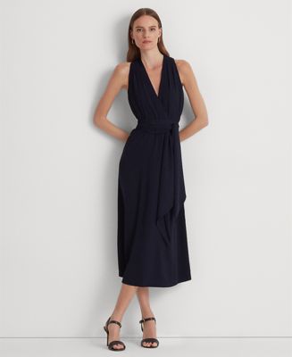 【LAUREN RALPH LAUREN】HALTER COCKTAIL DRESS Lauren Ralph Lauren Women's Georgette Halter Cocktail Dress