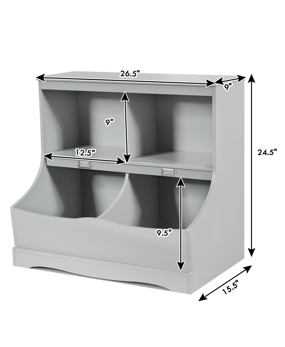 Costway Children's Multi-Functional Bookcase Toy Storage Bin Kids Floor Cabinet
