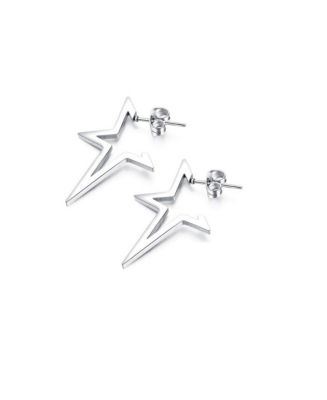 Metallo Stainless Steel Open Star Stud Earrings - Macy's