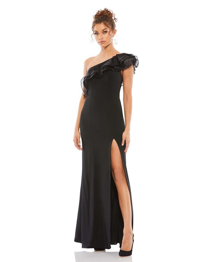 Mac Duggal Women's Ieena Ruffled One Shoulder Gown Macy's