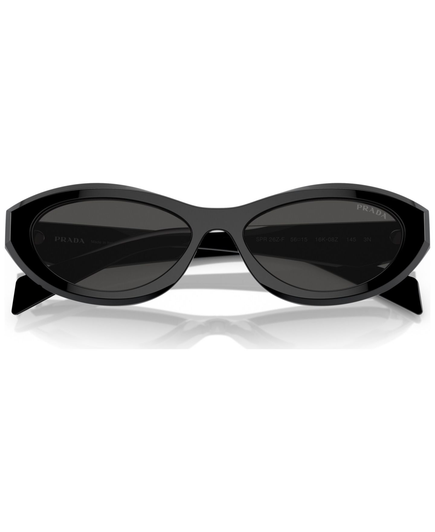 Женские солнцезащитные очки PRADA Irregular Low Bridge Sunglasses, PR 26ZSF, цвет: Чёрный — фото 5