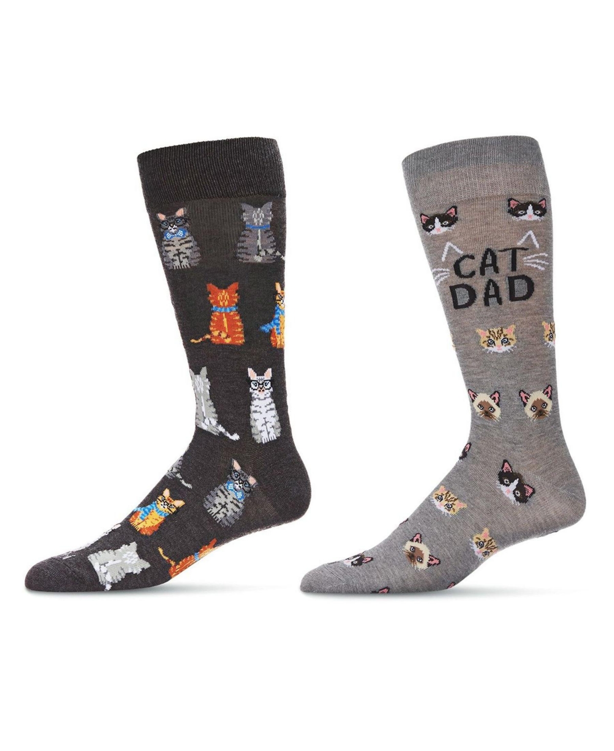 Memoi Men's Crew Animal Assortment Socks, Pair Of 2 In Charcoal-med Gray
