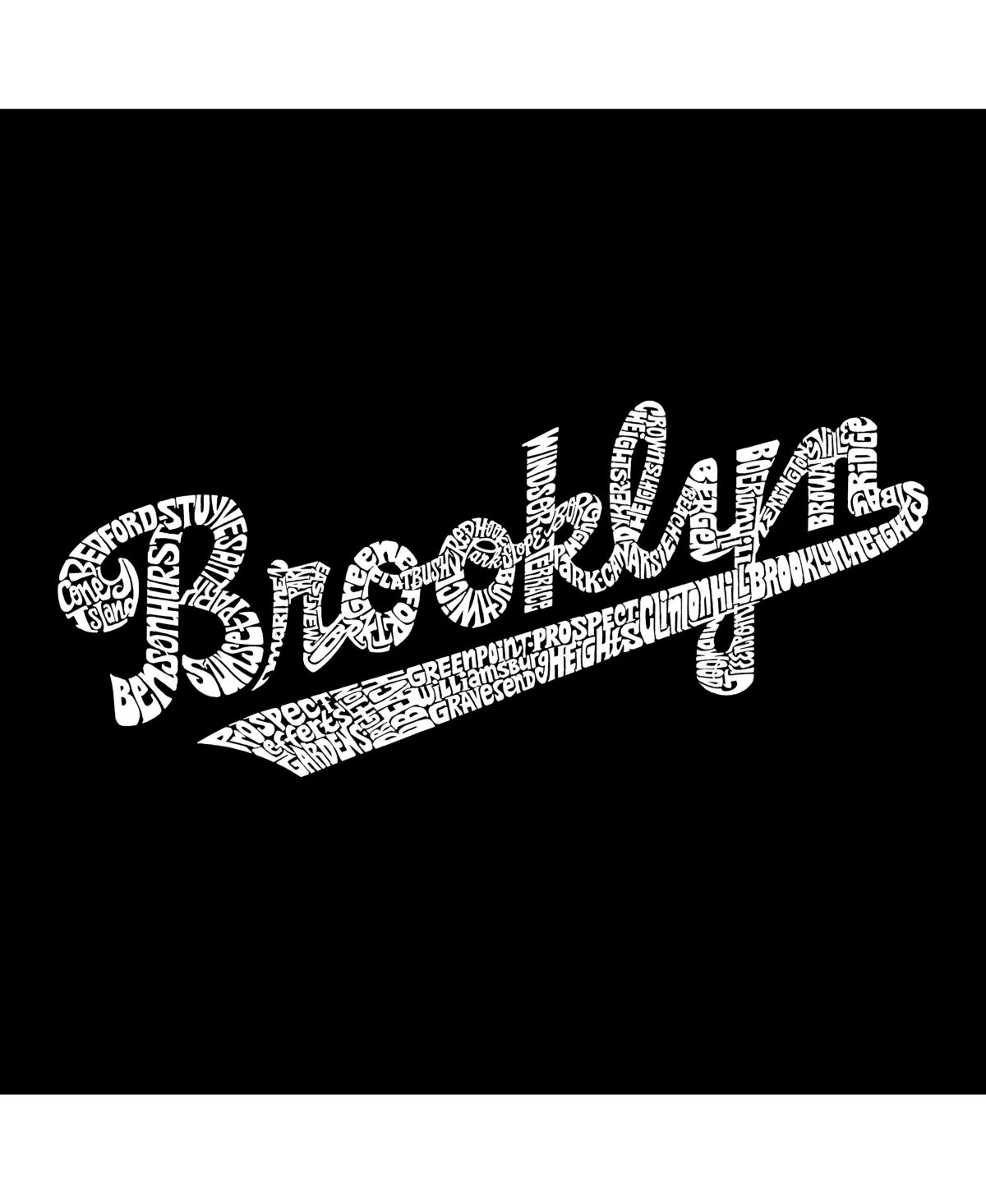 La Pop Art Girls Word Art Hooded Sweatshirt - Brooklyn Neighborhoods