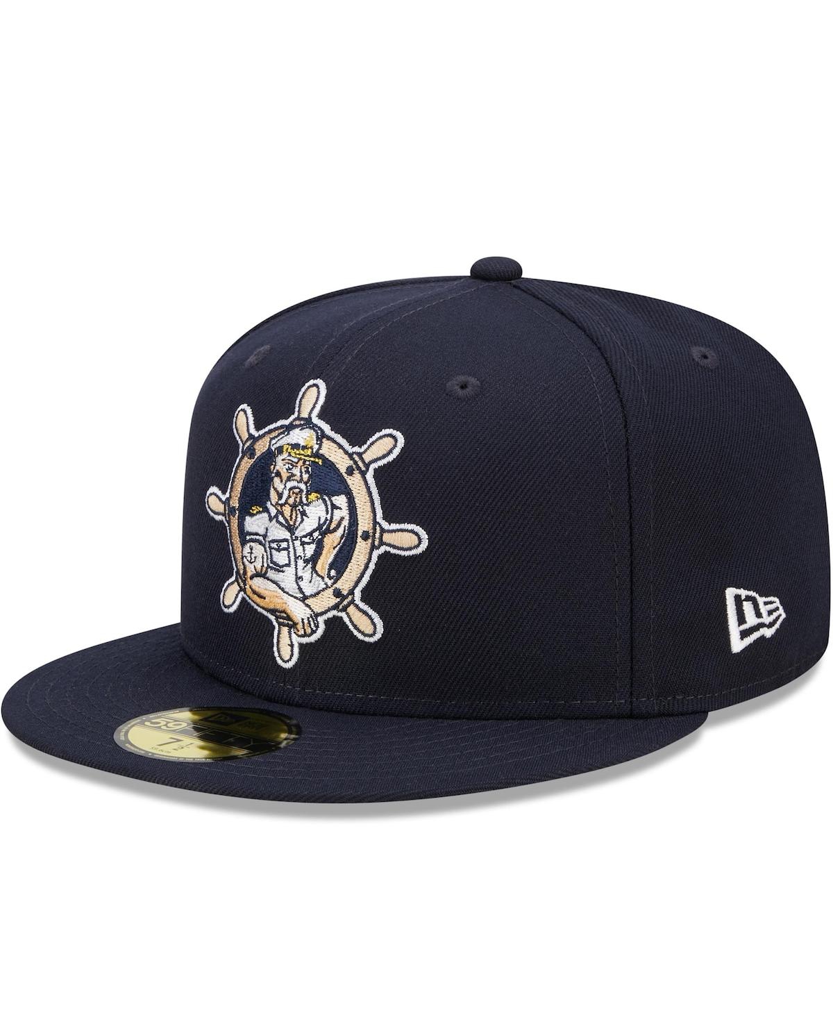 New Era Navy Lake County Captains Marvel X Minor League 59fifty Fitted Hat In Navy