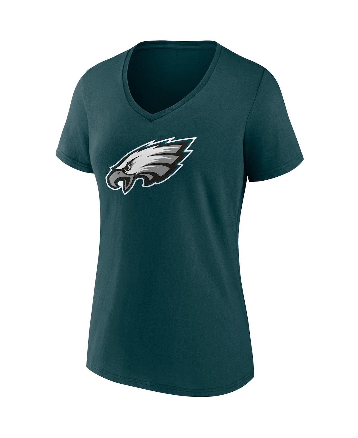 Women's Fanatics Jalen Hurts MidnightPhiladelphia Eagles Player Icon Name and Number V-Neck T-shirt - Green