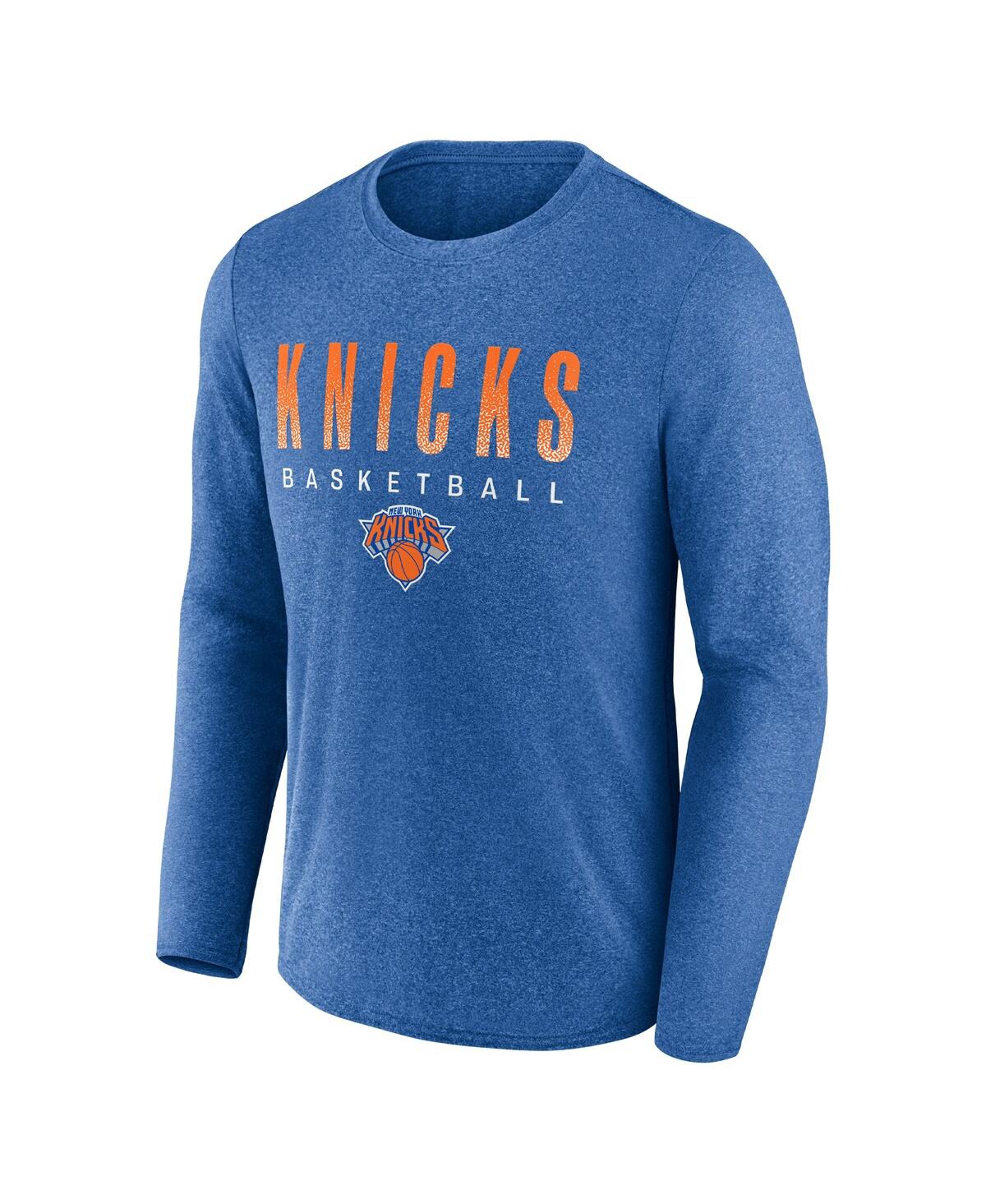 Men's Fanatics HeatheredNew York Knicks Where Legends Play Iconic Practice Long Sleeve T-shirt - Blue
