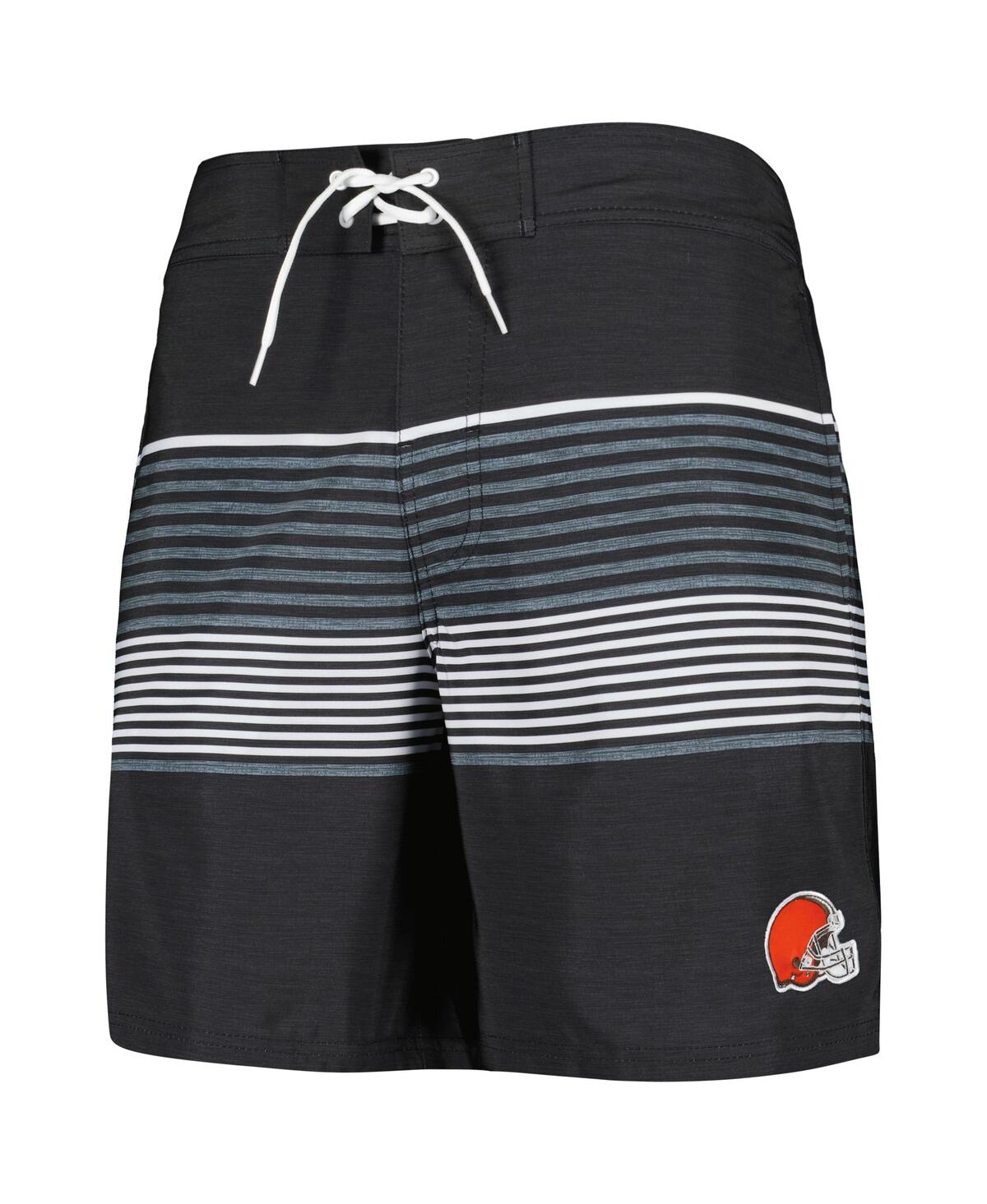 Shop G-iii Sports By Carl Banks Men's  Black Cleveland Browns Coastline Volley Swim Shorts