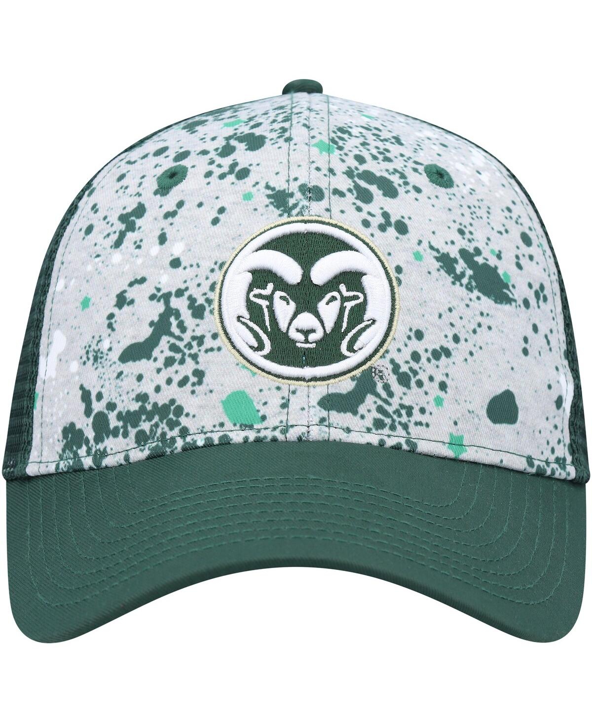 Shop Colosseum Men's  Gray, Green Colorado State Rams Love Fern Trucker Snapback Hat In Gray,green