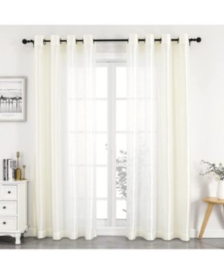 Home Living 2 Piece Lightweight Basic Sheer Grommet Top Curtain Panels