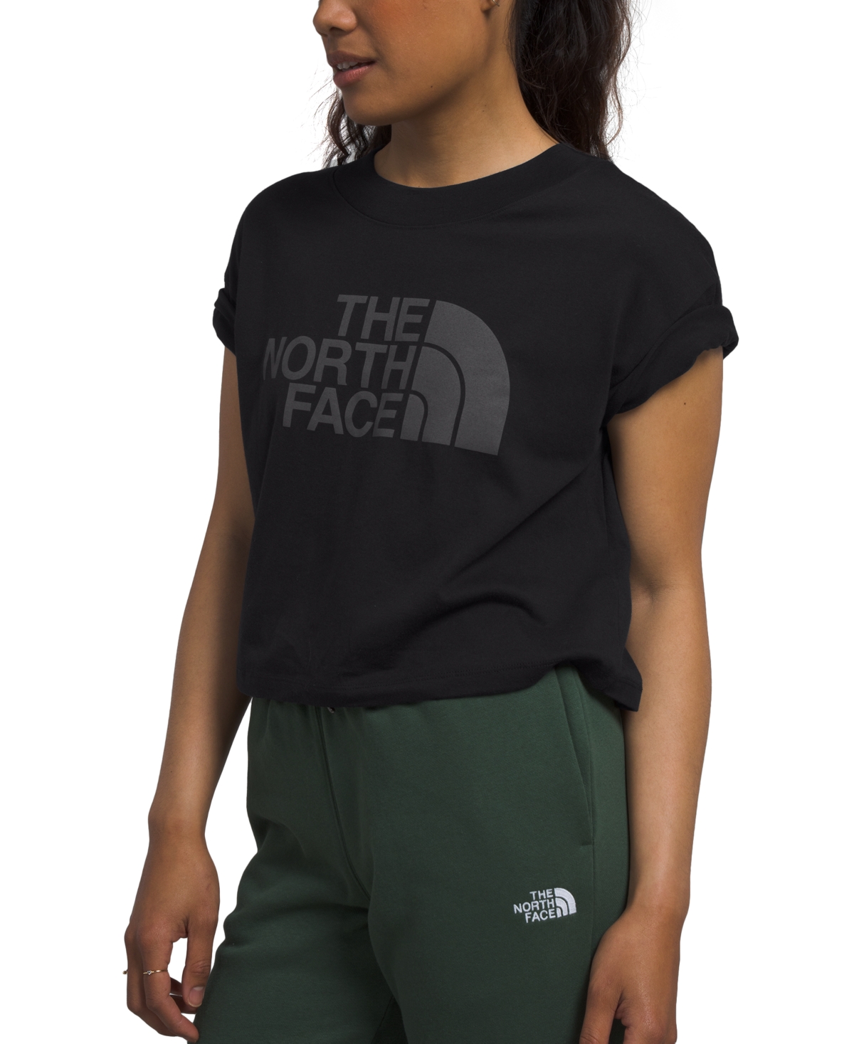 The North Face Women's Half Dome Cropped T-shirt In Tnf Black,tnf Black